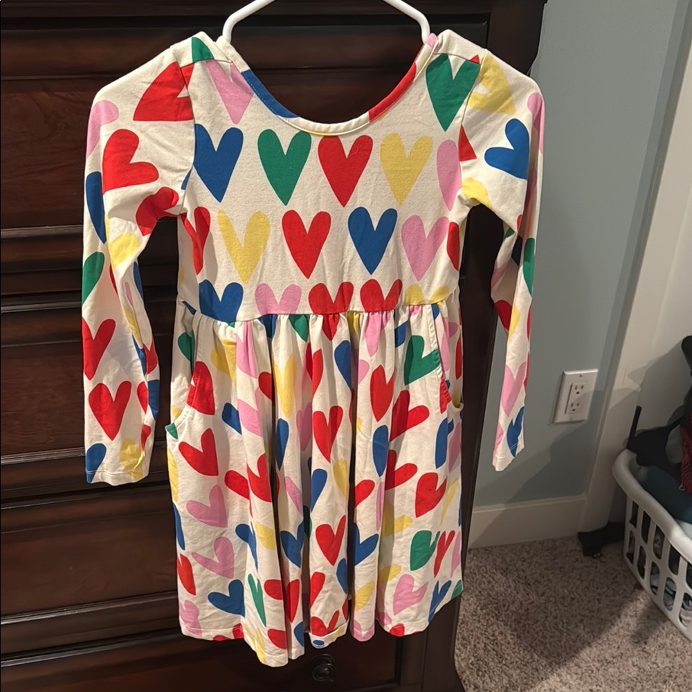 Hanna Andersson White and Red Long Sleeve Sundress